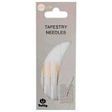 Иглы ручные для шитья пряжей с тупым острием, золотистое ушко, № 18, сталь, 3шт, Tulip, AC-039e