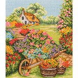 Купить недорого   Набор для вышивания Anchor "Floral Wheelbarrow" 19,5*16,5см, MEZ Венгрия, PCE749  в интернет магазине Фэмили хобби